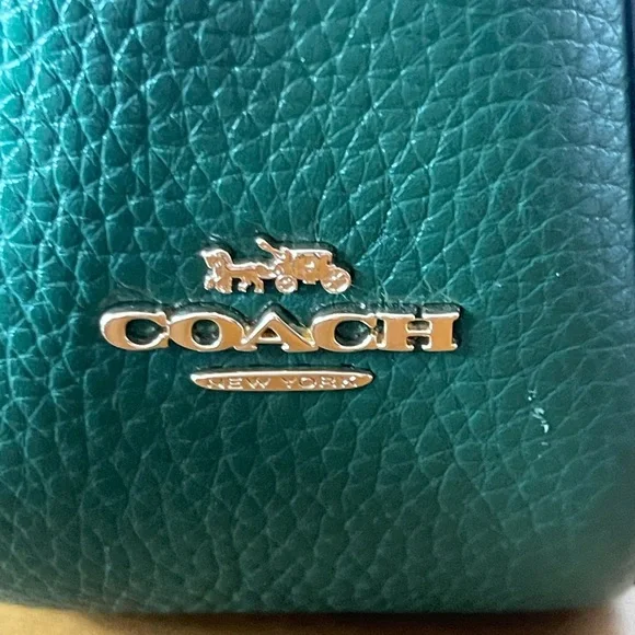 Coach Marlie Top Handle Satchel Kelly Green Leather & Suede - Picture 8 of 17